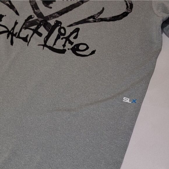 Salt Life Skull and Hook Camo Short Sleeve SLX UV Performance Pocket Tee Size M - Picture 2 of 7